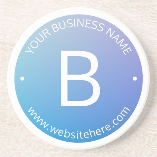 Blau und Lila fading Ombre mit bearbeitbarem Text Getränkeuntersetzer (Vorne)