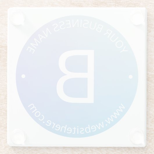 Blau und Lila fading Ombre mit bearbeitbarem Text Glasuntersetzer (Rückseite)