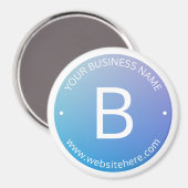 Blau und Lila fading Ombre mit bearbeitbarem Text Magnet (Vorderseite/Rückseite)