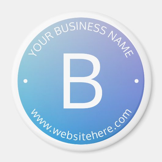 Blau und Lila fading Ombre mit bearbeitbarem Text Magnet (Vorne)