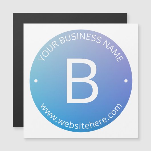 Blau und Lila fading Ombre mit bearbeitbarem Text Magneteinladung (Vorne/Hinten)