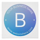 Blau und Lila fading Ombre mit bearbeitbarem Text Poster (Vorderseite)