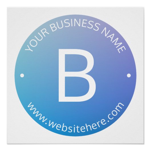 Blau und Lila fading Ombre mit bearbeitbarem Text Poster (Vorderseite)