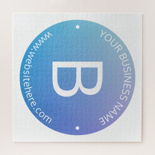 Blau und Lila fading Ombre mit bearbeitbarem Text Puzzle (Horizontal)