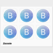 Blau und Lila fading Ombre mit bearbeitbarem Text Quadratischer Aufkleber (Blatt)