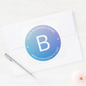 Blau und Lila fading Ombre mit bearbeitbarem Text Quadratischer Aufkleber (Umschlag)