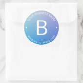 Blau und Lila fading Ombre mit bearbeitbarem Text Quadratischer Aufkleber (Tasche)