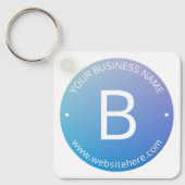 Blau und Lila fading Ombre mit bearbeitbarem Text Schlüsselanhänger (Vorderseite)