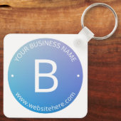 Blau und Lila fading Ombre mit bearbeitbarem Text Schlüsselanhänger (Rückseite)