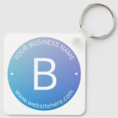 Blau und Lila fading Ombre mit bearbeitbarem Text Schlüsselanhänger (Rückseite)