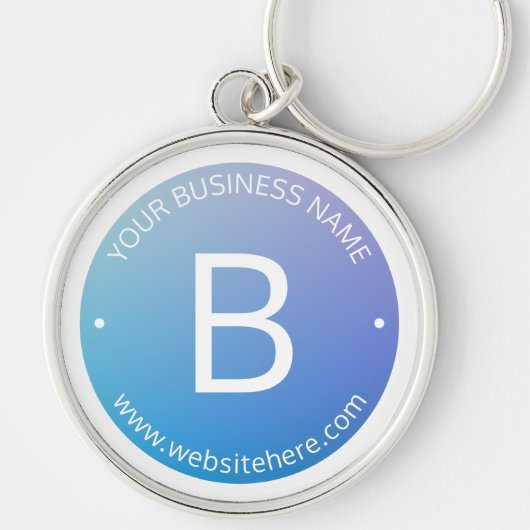 Blau und Lila fading Ombre mit bearbeitbarem Text Schlüsselanhänger (Vorne)