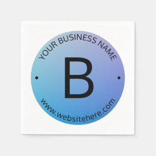 Blau und Lila fading Ombre mit bearbeitbarem Text Serviette