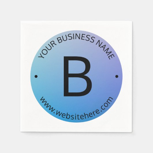 Blau und Lila fading Ombre mit bearbeitbarem Text Serviette (Vorderseite)