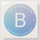 Blau und Lila fading Ombre mit bearbeitbarem Text Steinuntersetzer (Vorderseite)