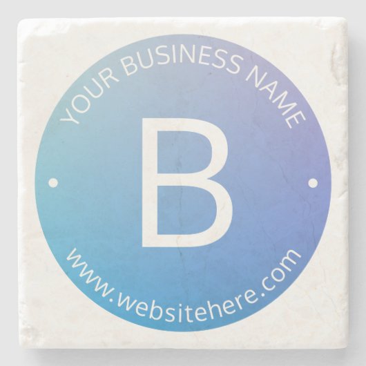 Blau und Lila fading Ombre mit bearbeitbarem Text Steinuntersetzer (Vorderseite)