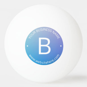 Blau und Lila fading Ombre mit bearbeitbarem Text Tischtennisball