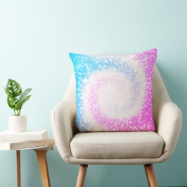 Blau und Lila Gefärbte Krawatte Hippy Swirl Kissen