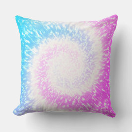 Blau und Lila Gefärbte Krawatte Hippy Swirl Kissen