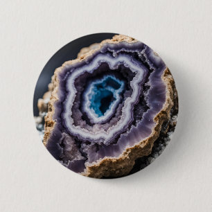 Blau und Lila Geode Button