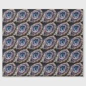 Blau und Lila Geode Geschenkpapier (Flach)