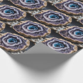Blau und Lila Geode Geschenkpapier (Ecke)