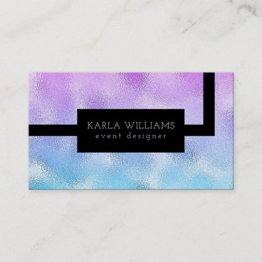 Blau und lila geometrische Gestaltung der Textur Visitenkarte (Vorderseite)