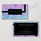 Blau und lila geometrische Gestaltung der Textur Visitenkarte (Vorne/Hinten)