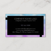 Blau und lila geometrische Gestaltung der Textur Visitenkarte (Rückseite)