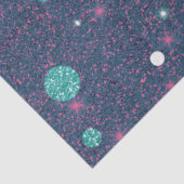 Blau und Lila Glitzer Polka Dots Weihnachten Seidenpapier (Ausschnitt)