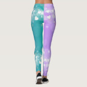 Blau und Lila Herzfrequenz Leggings (Rückseite)