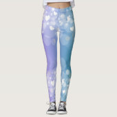 Blau und Lila Herzfrequenz Leggings (Vorderseite)