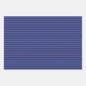 Blau und Lila, horizontal gestreift Geschenkpapier Set (Vorderseite)