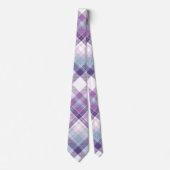 Blau und Lila Kariert Krawatte (Vorderseite)