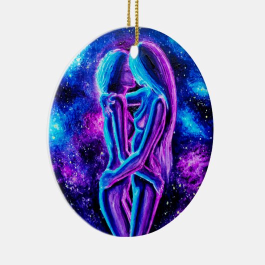 Blau und lila keramik ornament (Rechts)