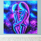 Blau und lila leinwanddruck (Insitu (Holzboden))