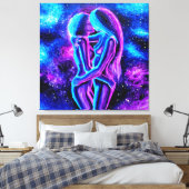 Blau und lila leinwanddruck (Insitu (Schlafzimmer))