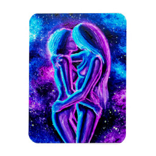 Blau und lila magnet