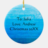 Blau und Lila Mandala Weihnachten Keramik Ornament (Hinten)