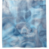 Blau und Lila Marmor abstrakt Duschvorhang (Vorderseite)