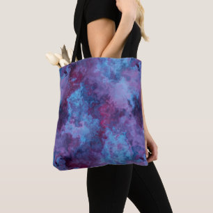 Blau und lila Marmor Swirl Abstrakt Tasche