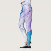 Blau und Lila marmoriert Leggings (Links)