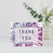 Blau und Lila Ombre Sonnenblumen Vielen Dank Postkarte (Stehend Vorderseite)