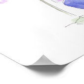 Blau und lila Pansie Aquarell Poster (Ecke)