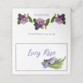 Blau und lila platzkarte (Außenseite Aufgefaltet)