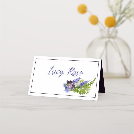 Blau und lila platzkarte (Vorderseite)