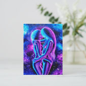 Blau und lila postkarte (Stehend Vorderseite)