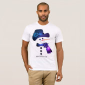 Blau und Lila Schneemann T-Shirt (Vorne ganz)