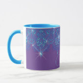 Blau und lila Spitzen elegante Funkeln Diamant Tas Tasse (Links)