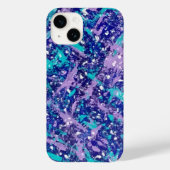 Blau und Lila Spritzer Kunst Case-Mate iPhone Hülle (Rückseite)