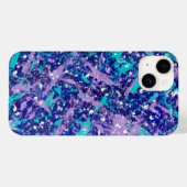 Blau und Lila Spritzer Kunst Case-Mate iPhone Hülle (Rückseite (Horizontal))